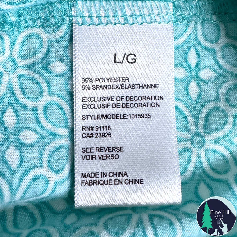Jones NY Pajama Set 2 PC Cami Pants Womens Large Paisley Knit Teal Romantic EUC - Picture 7 of 10
